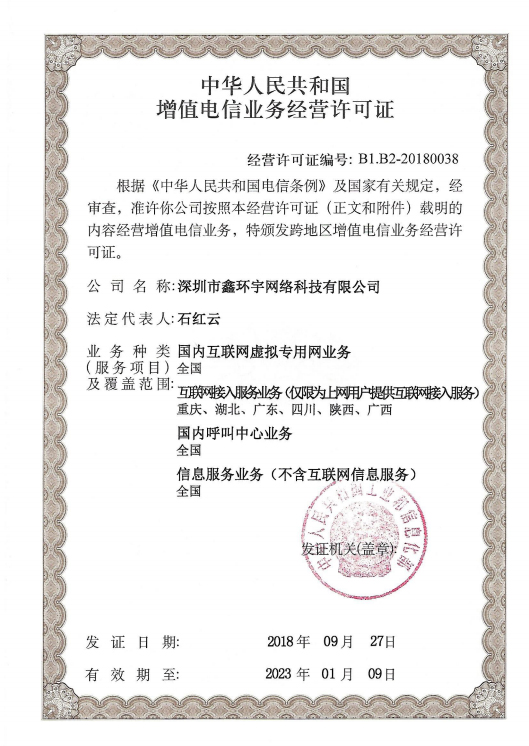 电信业务经营许可证